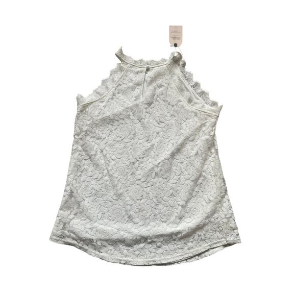 Berryou Womens/Teens White Lacey Halter Top Size Large Feminine - Picture 6 of 6